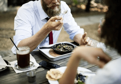 A man eats the right food for potency